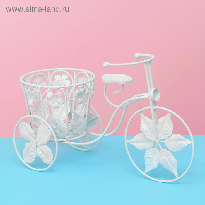 Подставка для цветов "Велосипед" корзинка с лепестками (d-12.5см) 13*35*21 см - Фото 1