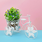 Подставка для цветов "Велосипед" корзинка с лепестками (d-12.5см) 13*35*21 см - Фото 2