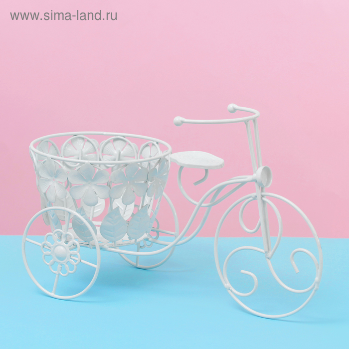 Подставка для цветов "Велосипед" корзинка со цветками ( d-14см) 15*35*21 см - Фото 1
