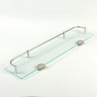 Полка для ванной комнаты, нержавеющая сталь, стекло - Фото 2
