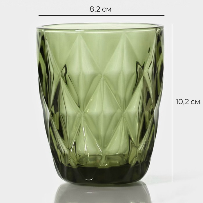 Стакан стеклянный Magistro «Круиз», 240 мл, цвет зелёный - фото 1884819438