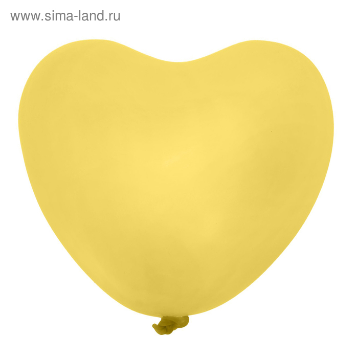 Шар латексный 36" "Сердце", 1 шт., цвет жёлтый - Фото 1