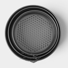 Набор форм для выпечки Доляна «Элин. Круг», 3 предмета: d=18/20/22×6.5 см, съёмное дно, антипригарное покрытие, чёрный - Фото 2