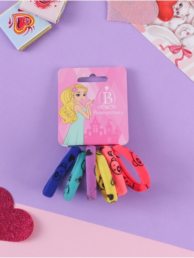 Резинки для волос «Спорт», набор 6 шт., мордашки