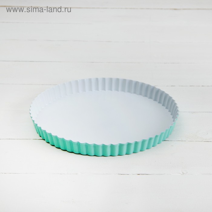 Форма для выпечки 24х2,7 см "Рифленый круг. Флёри", керамическое покрытие - Фото 1