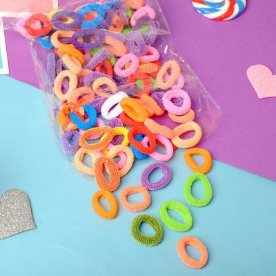 Резинки для волос «Махрушка», набор 100 шт., перелив