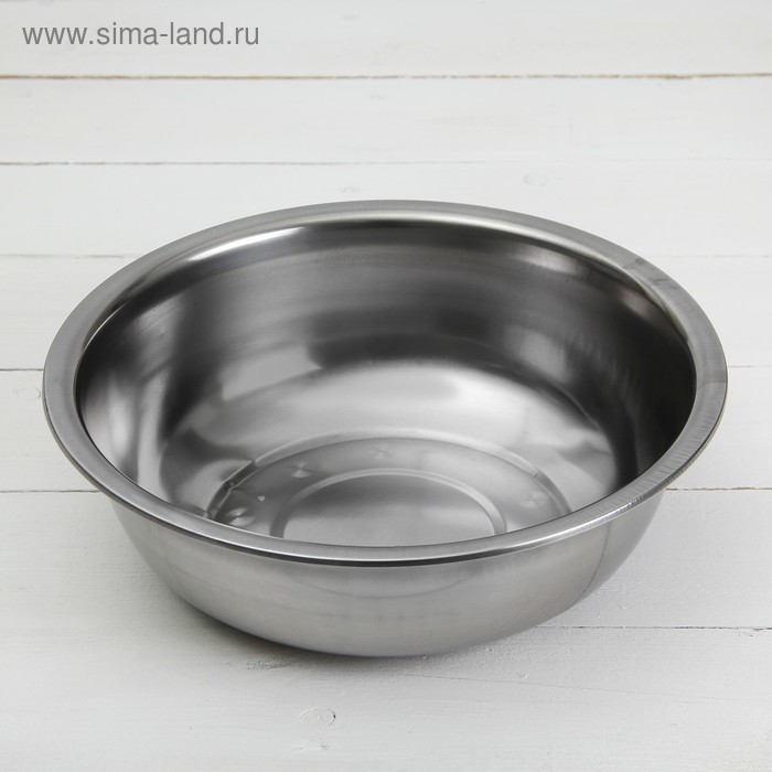 Миска «Мэйли», 3 л, 29×9 см, нержавеющая сталь, серебристая - Фото 1