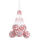 Сетка для переноски мячей ONLYTOP, на 8 мячей, нить 3 мм, 1.1 м, бело-красная - Фото 1