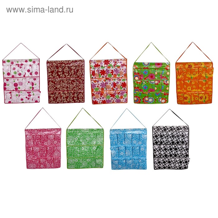 Органайзер подвесной с карманами «Орнамент», 15 отделений, цвет МИКС - Фото 1