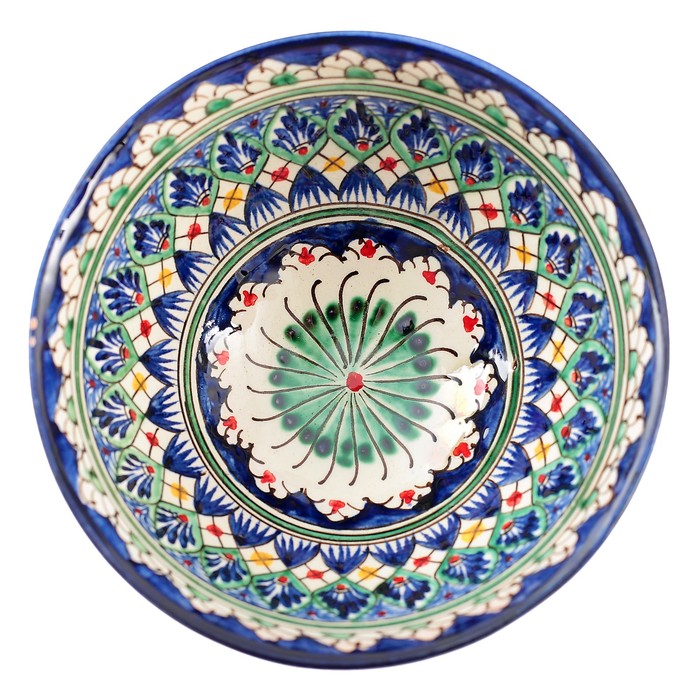 Коса Риштанская Керамика "Цветы" 15 см, малая, синяя - фото 1887759177