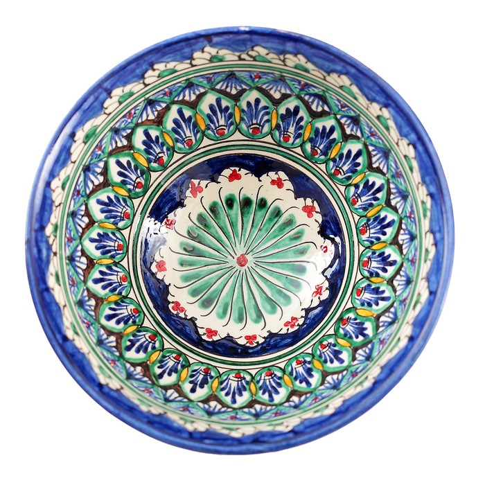 Коса Риштанская Керамика "Цветы" 15 см, малая, синяя - фото 1887759178