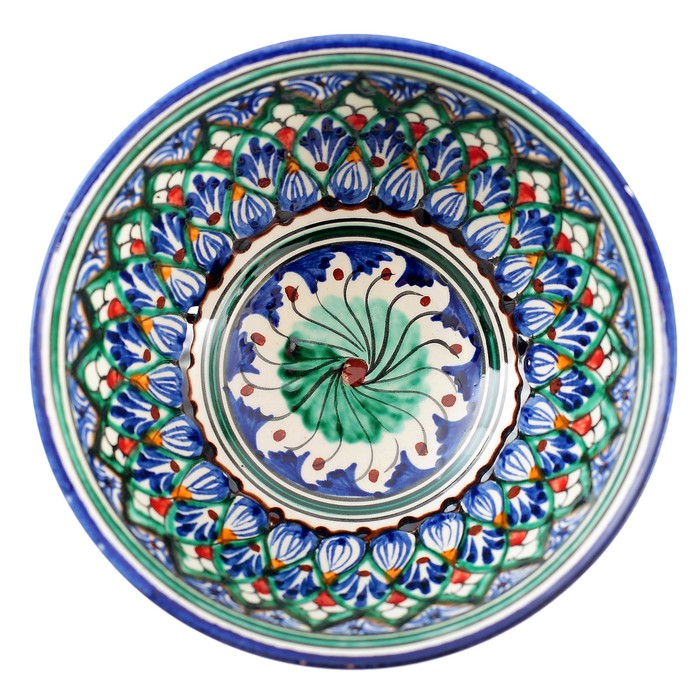 Коса Риштанская Керамика "Цветы" 15 см, малая, синяя - фото 1906894661