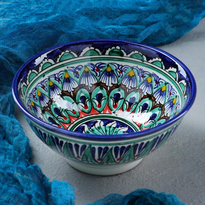 Коса Риштанская Керамика "Цветы" 15 см, малая, синяя - фото 1927356080