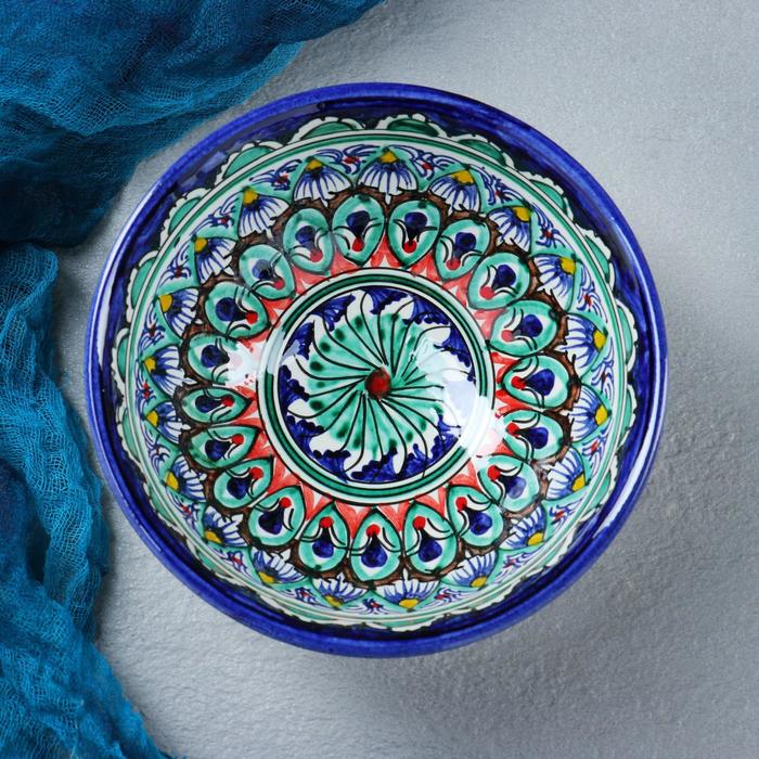 Коса Риштанская Керамика "Цветы" 15 см, малая, синяя - фото 1927356081