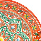 Ляган Риштанская Керамика "Цветы", 42 см, оранжевый - фото 4584998