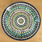 Ляган узбекский Риштанская керамика «Узоры» для плова, d=42 см, синий МИКС - Фото 5