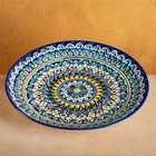 Ляган узбекский Риштанская Керамика «Узоры», d=31 см, синий - Фото 1