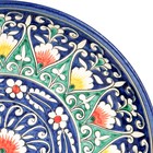 Ляган Риштанская Керамика "Цветы", 28 см, синий - Фото 3