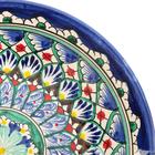 Тарелка Риштанская Керамика "Цветы",  22 см, синяя - Фото 13