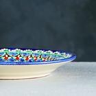 Тарелка Риштанская Керамика «Цветы», d=22 см, керамика, синяя - Фото 3