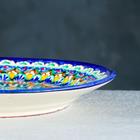 Тарелка Риштанская Керамика «Цветы», d=22 см, керамика, синяя - Фото 6