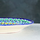 Тарелка Риштанская Керамика "Цветы",  22 см, синяя - Фото 8