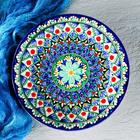 Тарелка Риштанская Керамика «Цветы», d=22 см, керамика, синяя - Фото 9