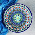 Тарелка Риштанская Керамика "Цветы",  22 см, синяя - Фото 9