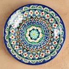 Тарелка Риштанская Керамика "Цветы",  22 см, синяя микс - фото 24710129