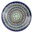 Тарелка узбекская Риштанская Керамика «Орнамент», d=22 см, синяя - Фото 2
