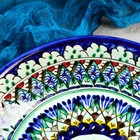 Тарелка Риштанская Керамика "Узоры", синяя, глубокая, микс,  20 см - Фото 4