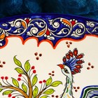 Ляган узбекский Риштанская керамика «Жар птица», d=42 см, синий - Фото 4