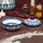 Сахарница узбекская Риштанская Керамика «Цветы», 250 мл, синяя - Фото 2