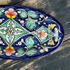 Селёдочница Риштанская Керамика "Цветы", 24 см, синяя, микс - фото 4585108