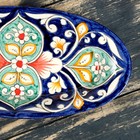 Селёдочница Риштанская Керамика "Цветы", 24 см, синяя, микс - фото 4585105