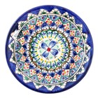 Тарелка Риштанская Керамика "Цветы", синяя, плоская, 15 см - Фото 5