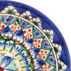 Тарелка Риштанская Керамика "Цветы", синяя, плоская, 15 см - Фото 6