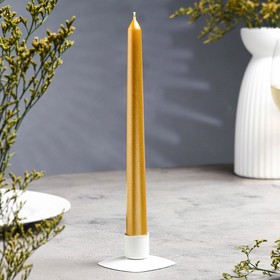 Свеча античная, 2,2х 25  см, лакированная в термопленке, золотой металлик
