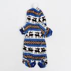 Комбинезон «Олени» с капюшоном, размер S (ДС 25 см, ОГ 35 см, ОШ 25 см), голубой - Фото 12