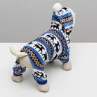 Комбинезон «Олени» с капюшоном, размер M (ДС 30 см, ОГ 40 см, ОШ 30 см), голубой - Фото 4