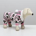 Комбинезон «Олени» с капюшоном, размер M (ДС 30 см, ОГ 40 см, ОШ 30 см), розовый - Фото 1