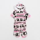 Комбинезон «Олени» с капюшоном, размер M (ДС 30 см, ОГ 40 см, ОШ 30 см), розовый - Фото 8