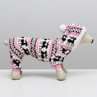 Комбинезон "Олени" с капюшоном, размер L (ДС 30 см, ОГ 40 см, ОШ 30 см), розовый - Фото 3