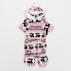 Комбинезон "Олени" с капюшоном, размер L (ДС 30 см, ОГ 40 см, ОШ 30 см), розовый - Фото 8