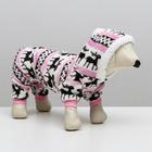 Комбинезон «Олени» с капюшоном, размер XL (ДС 40 см, ОГ 50 см, ОШ 40 см), розовый - Фото 2