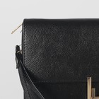 Клатч женский на молнии, 3 отдела, наружный карман, с ручкой, длинный ремень, цвет чёрный - Фото 4