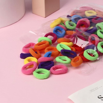 Резинки для волос «Махрушка», набор 100 шт., классика ассорти, 2 см