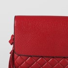 Клатч женский на молнии, 3 отдела, наружный карман, с ручкой, длинный ремень, цвет красный - Фото 4