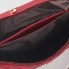 Клатч женский на молнии, 3 отдела, наружный карман, с ручкой, длинный ремень, цвет красный - Фото 5