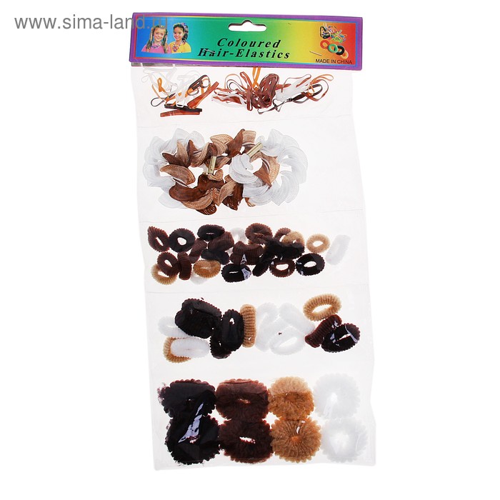 резинка для волос "Махрушка" набор ассорти (52 шт бол,мал много) - Фото 1